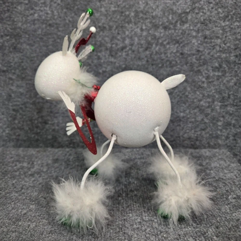 Pier One Imports Decor Christmas Retired Snowball Glitter Reindeer 10